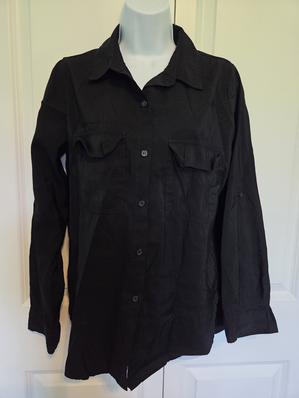Max Studio Black Button-Up Shirt